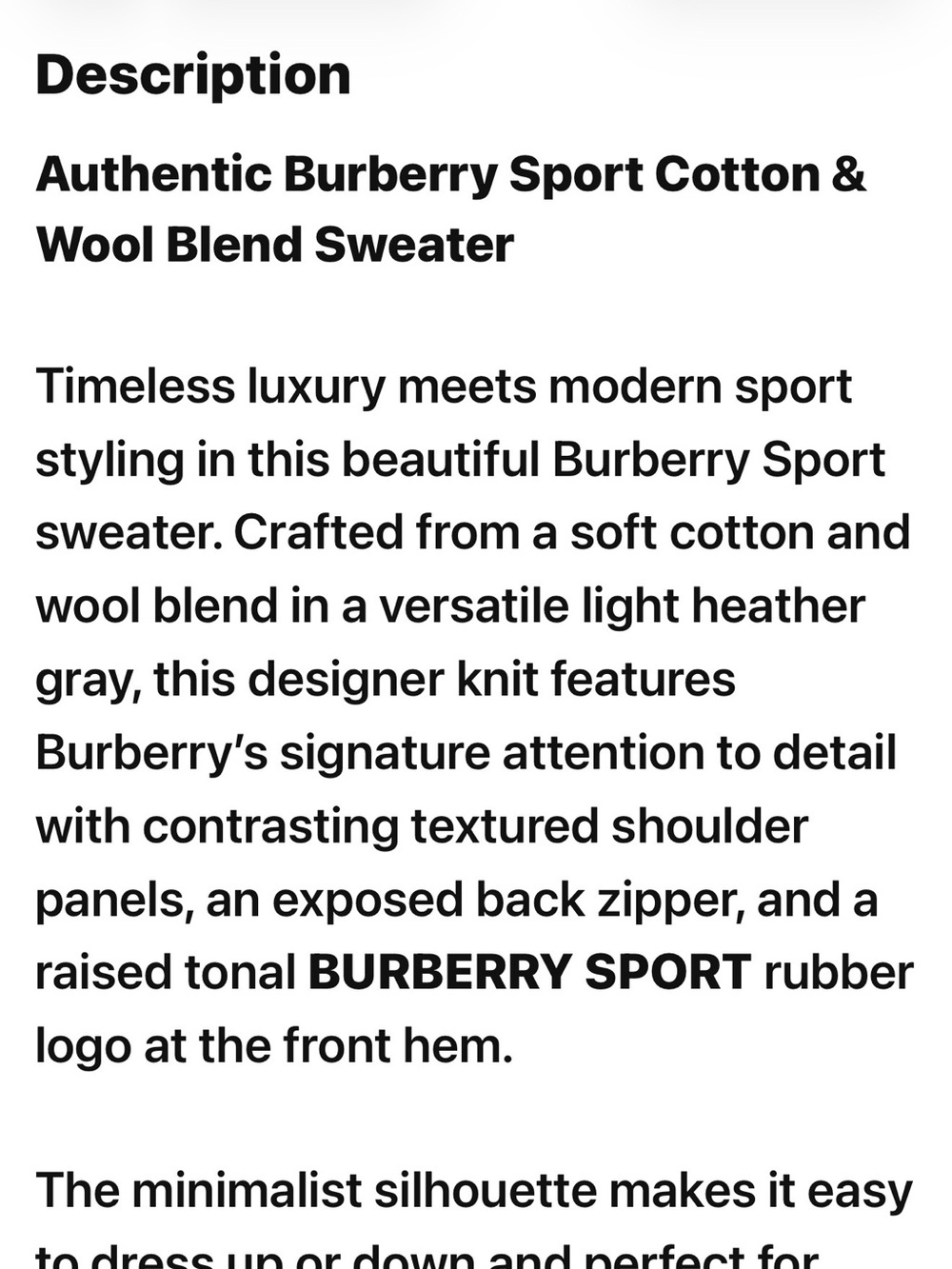 Burberry Light Heather Gray Crewneck Sweater